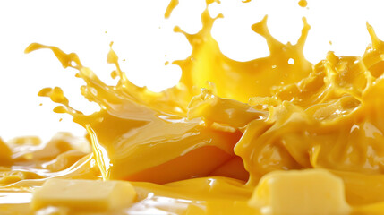 Melted cheese splash cut out - obrazy, fototapety, plakaty