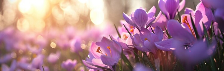 crocus flowers is bright and pink