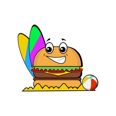 beach burger illustration