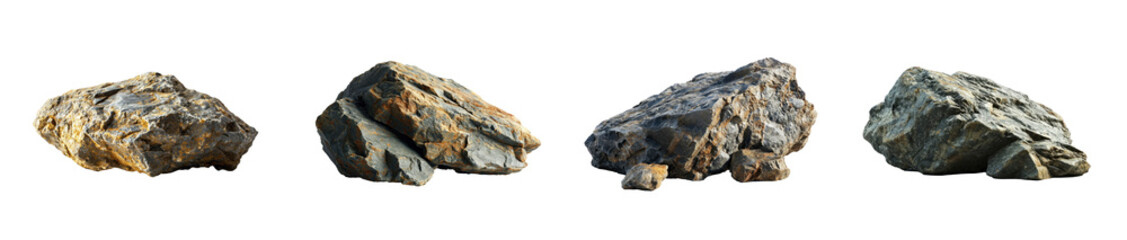 Set of Rock isolated on transparent background
