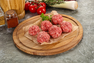 Raw beef meatball minced meat