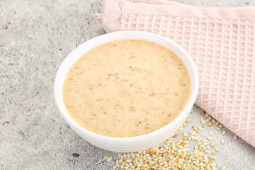Sesame sauce in the bowl