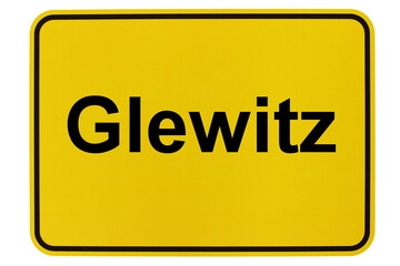 Illustration eines Ortsschildes der Gemeinde Glewitz in Mecklenburg-Vorpommern