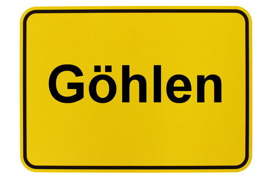Illustration eines Ortsschildes der Gemeinde Göhlen in Mecklenburg-Vorpommern