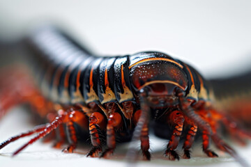 Macro of a Close up of a Millipede