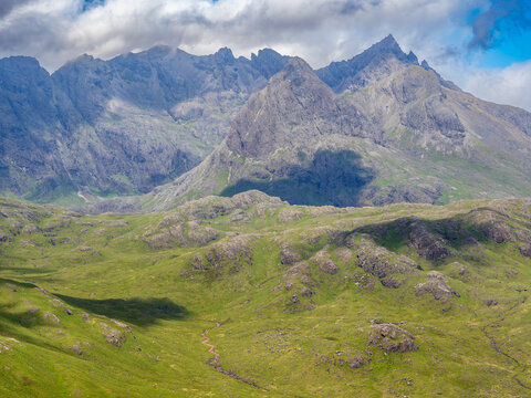 Views from Sgurr na stri peak in Skye island, Scotland