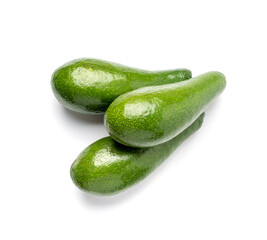 Avocado Isolated, Whole Avokado, Green Avocados Slice, Fresh Alligator Pear, Long Avocado Fruit