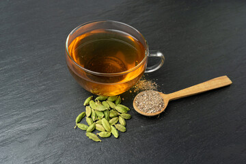 Cardamom Tea, Cardamon Drink, Kardamon Infusion, Cardamum Spice Beverage, Natural Tonic Energy Drink