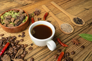 Cardamom Coffee, Cardamon Drink, Black Coffee with Kardamon, Cardamum Spice Beverage, Natural Tonic