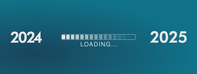 Happy new year - best wishes 2025 with loading bar Perfect vector for poster, banner, greeting and new year 2025 celebration.