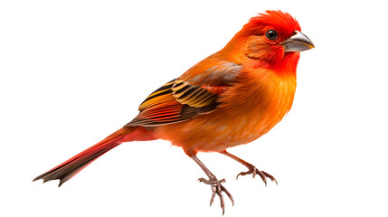 Vibrant and poised, a northern cardinal perches in the great outdoors, showcasing its beautiful red plumage and distinctive beak