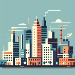 Obraz premium background with city