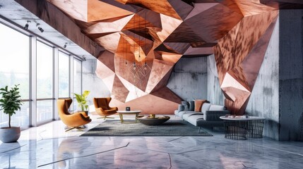 Contemporary Copper: Abstract Loft Interior Design