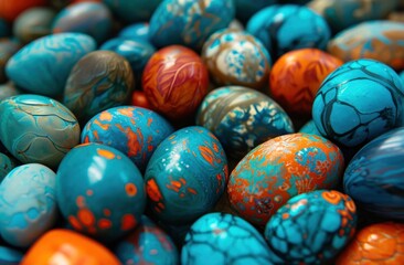 Fototapeta na wymiar eggs with an assortment of colorful designs