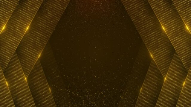 Golden particles flow motion background shining Shimmering Glittering Bokeh. charismas, new year, holiday, wedding sparkles glitters. gorgeous awards ceremony party performance stage background