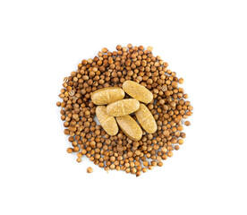 Coriander Pills, Cilantro Herbal Medicine Tablets, Chinese Parsley Supplement, Natural Herb Vitamins