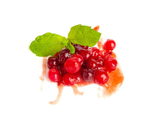 Cranberry Jam Smear, Red Marmalade Splash, Cranberries Jelly, Fruity Confiture Smudge