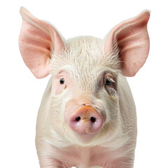 Portrait of a pig, transparent or isolated on white background