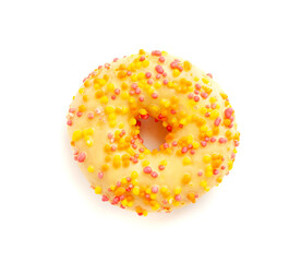 Doughnuts Isolated, Glazed Frosted Donuts with Colorful Sprinkles