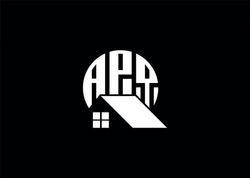Real Estate Letter APQ Monogram Vector Logo.Home Or Building Shape APQ Logo