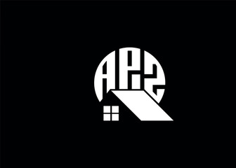 Real Estate Letter APZ Monogram Vector Logo.Home Or Building Shape APZ Logo