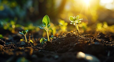 seedlings growing near soil