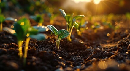 seedlings growing near soil