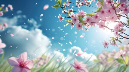 spring poster template with large copy space for text