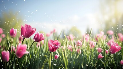spring poster template with large copy space for text