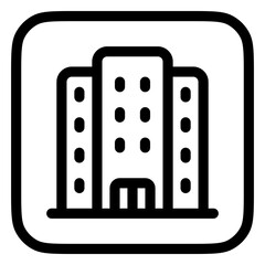 Editable hotel, apartment, office building vector icon. Part of a big icon set family. Perfect for web and app interfaces, presentations, infographics, etc