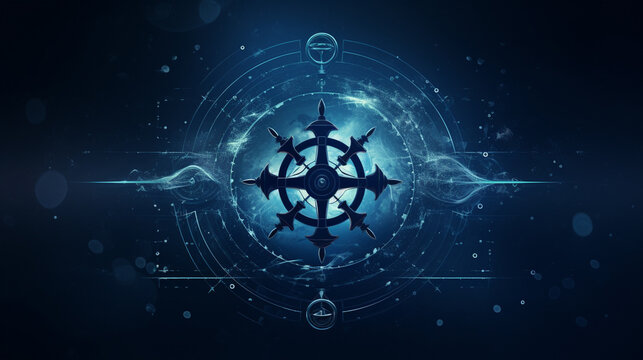 anchor navy theme, suitable for an image illustration or background, node navy theme