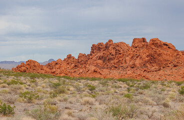 Fototapeta na wymiar Valley of Fire Nevada red rock hills