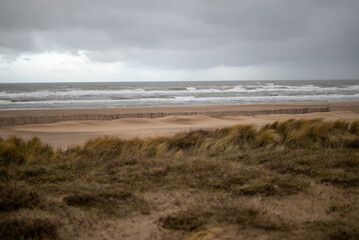 Storm over the North Sea in the Netherlands.