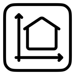 Editable building area, size vector icon. Property, real estate, construction, mortgage, interiors. Part of a big icon set family. Perfect for web and app interfaces, presentations, infographics, etc