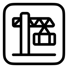 Editable crane tower vector icon. Property, real estate, construction, mortgage, interiors. Part of a big icon set family. Perfect for web and app interfaces, presentations, infographics, etc