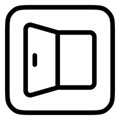 Editable open door, entrance vector icon. Property, real estate, construction, mortgage, interiors. Part of a big icon set family. Perfect for web and app interfaces, presentations, infographics, etc