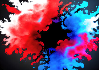 Fire sparkles on a black background Abstract police banner in red and blue Generative AI