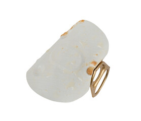 Bent Cover with Ring from Tin Can Isolated