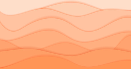 Triangular cut paper divided into layers. 3D gradient abstract background. Color trend of 2024 Peach fuzz. Design texture elements for banner, poster, backdrop, wall, wallpaper. Vector illustration