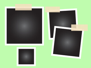 frame picture collection on green background.