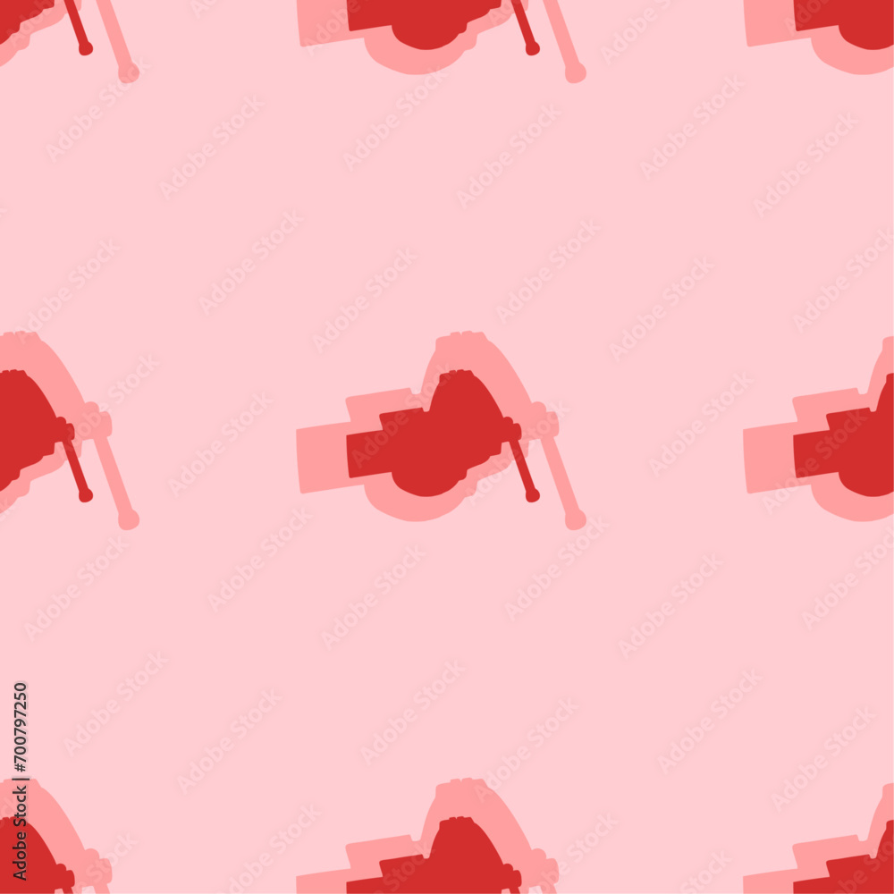 Poster seamless pattern of large isolated red vise symbols. the elements are evenly spaced. vector illustra