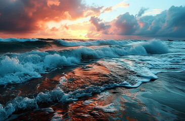 Fototapeta premium sunset over the ocean