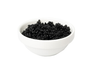Black Caviar Isolated, Sturgeon, Beluga Caviare, Luxury Seafood, Expensive Delicatessen on White Background