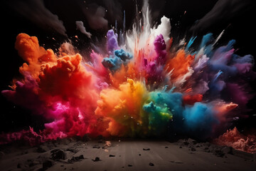 a colorful explosion, wallpaper, background, concept art