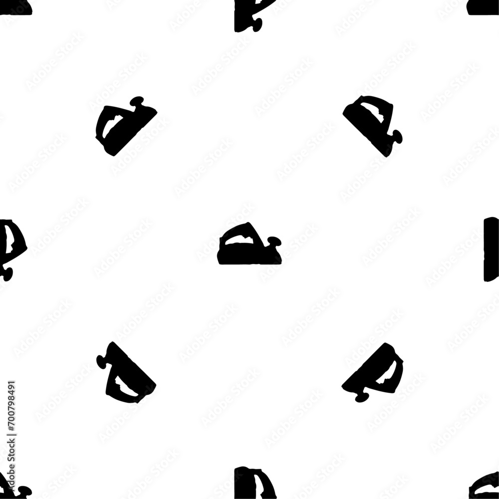 Poster seamless pattern of repeated black electric plane symbols. elements are evenly spaced and some are r