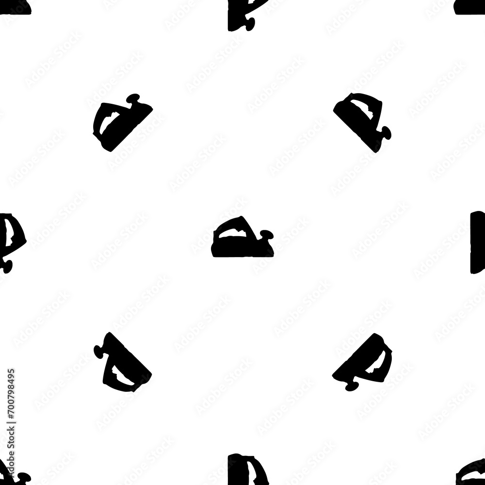 Poster seamless pattern of repeated black electric plane symbols. elements are evenly spaced and some are r