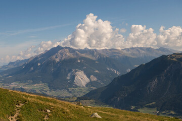 Fototapeta na wymiar Mountain landscape in Graubúnden, Switzerland