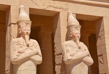 Totentempel der Hatschepsut in Deir el-Bahari bei Theben, Ägypten, Detailansicht