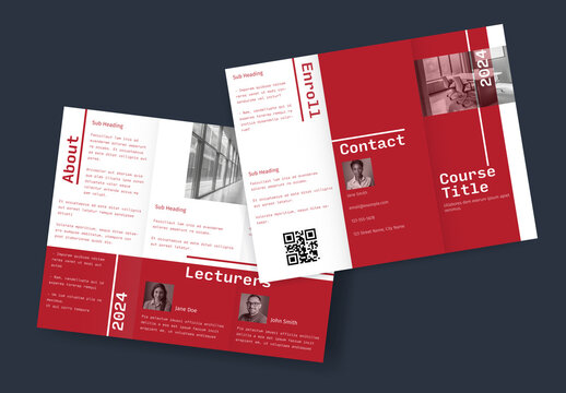Student Course TriFold Brochure InDesign Template