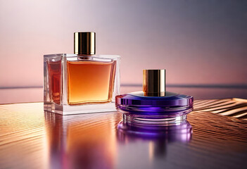 luxury niche perfume bottle on minimal background